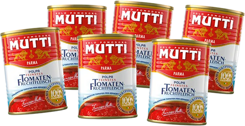 MUTTI Feinstes Tomatenfleisch, 400g Dose, 100% Italien, 6er Sparpack